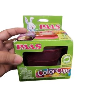 PAAS 5 Color Cups 1 Egg Dipper & 1 Magic Crayon NO DYE TABLETS